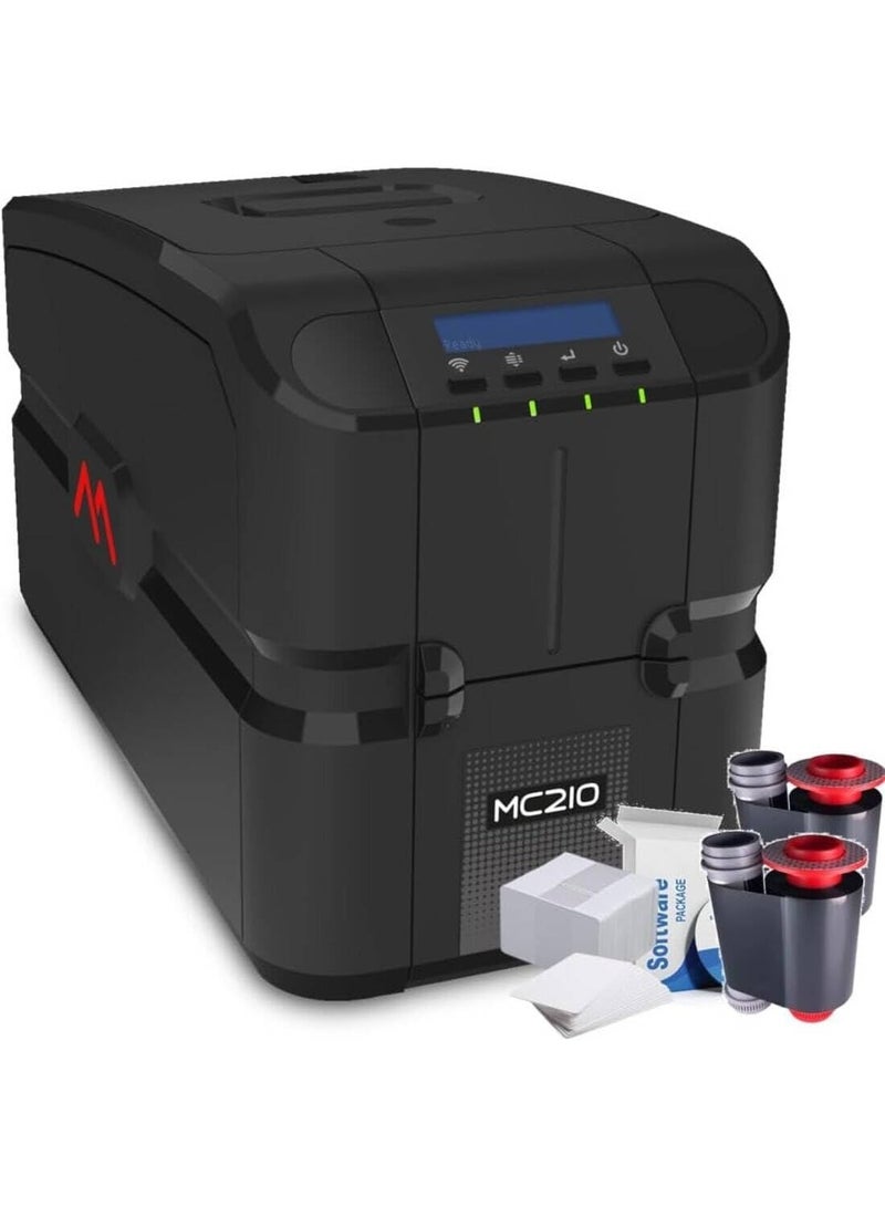 Matica MC310 Dual Sided ID Card & Badge Printer, Dye Sublimation / Thermal Transfer, 300 DPI, LCD Display, Edge-to-Edge Dual-Sided Printing, Swipe & Smart Chip Encoding - Image 4